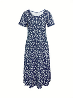 Floral print dress with V-neckline