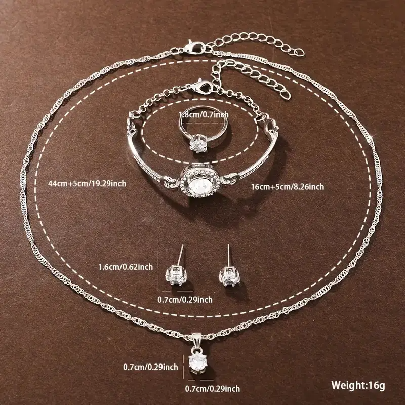 6-in-1 Silvery Jewelry Set