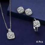 4-in-1 Sparkling Cube Water Rhinestone Jewelry Set