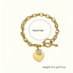 Luxe stone heart bracelet