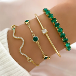 4-in-1Green Gemstone Bangle