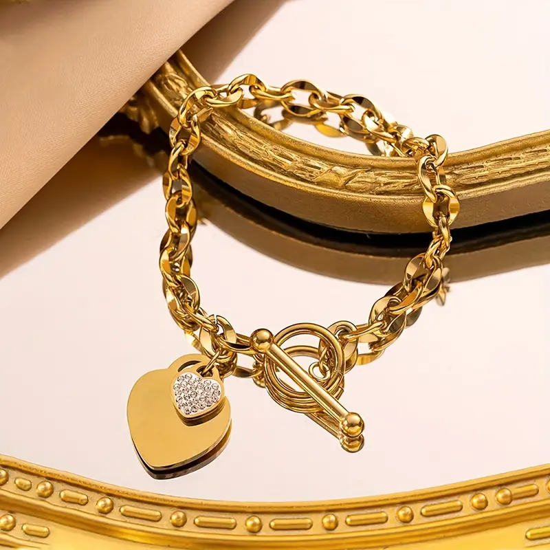 Luxe stone heart bracelet