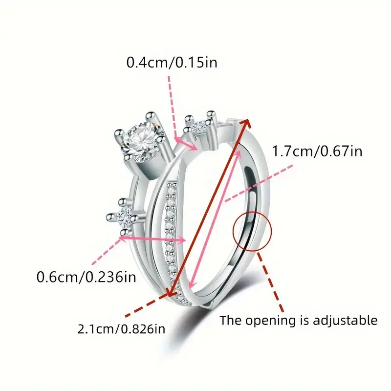 Luxurious geometric starry sky ring