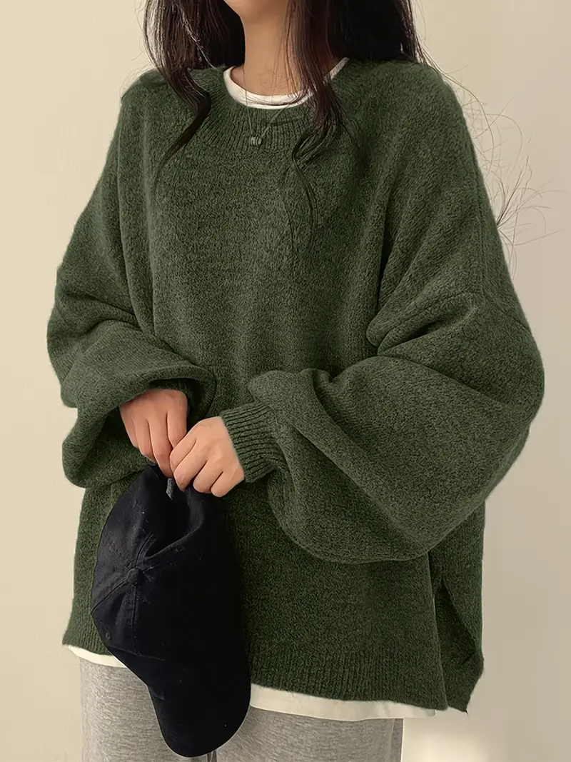 Plain crew neck sweater