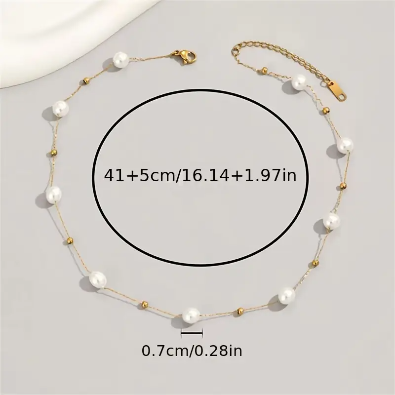 Pearl Thread Necklace - Gold