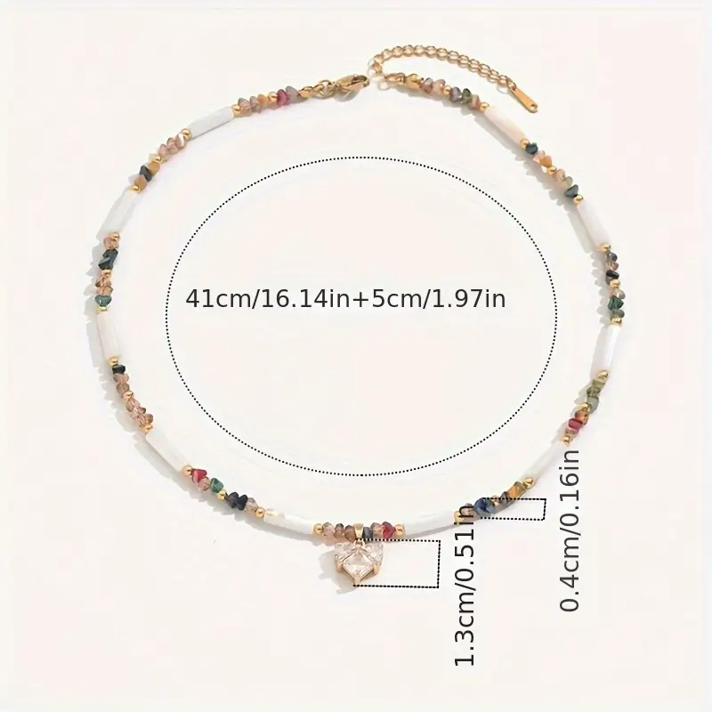 Boho Chic Crystal Heart Necklace