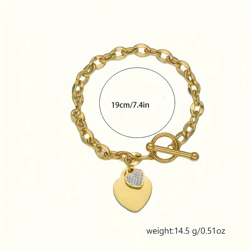 Luxe stone heart bracelet