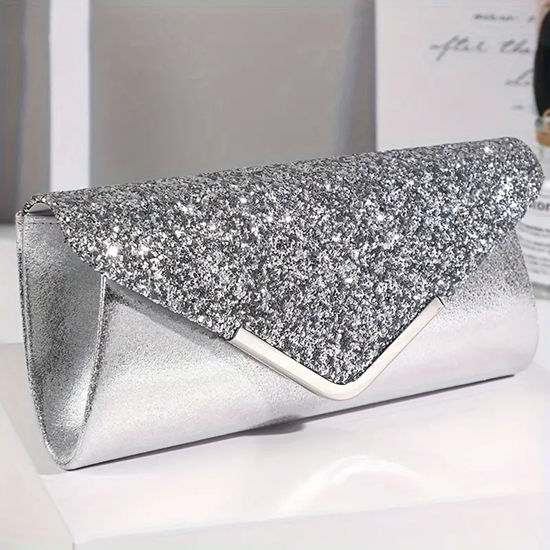 4-in-1 Bolsa de ombro com corrente e lantejoulas decorativas versáteis