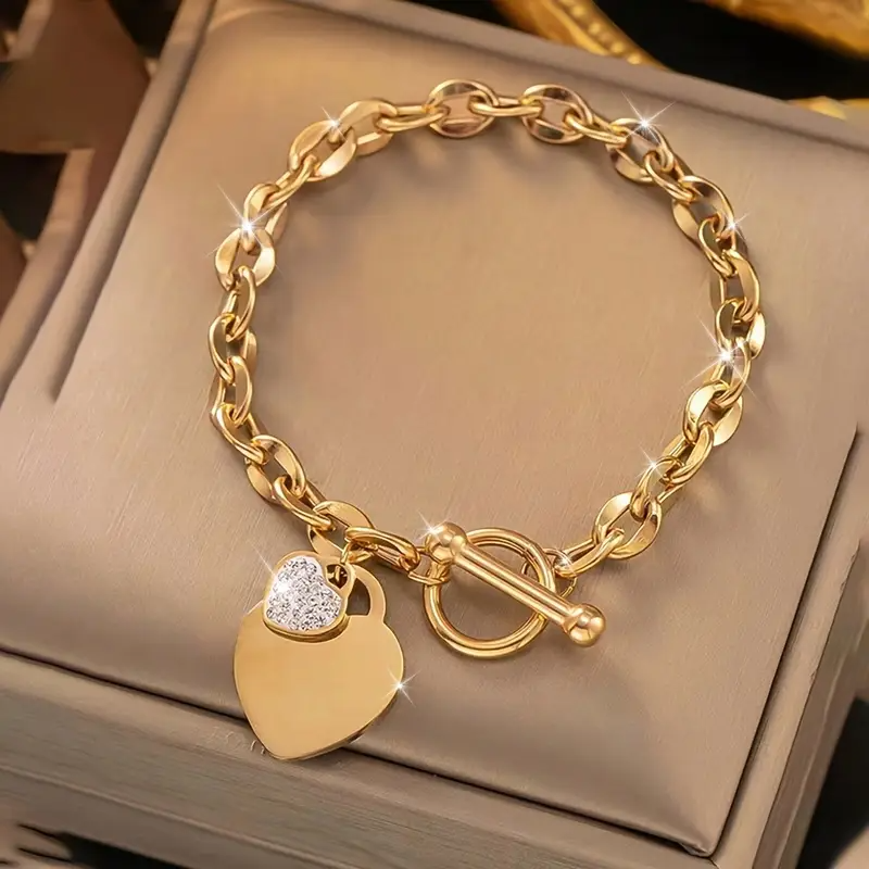 Luxe stone heart bracelet