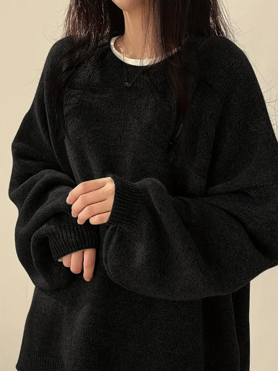 Plain crew neck sweater