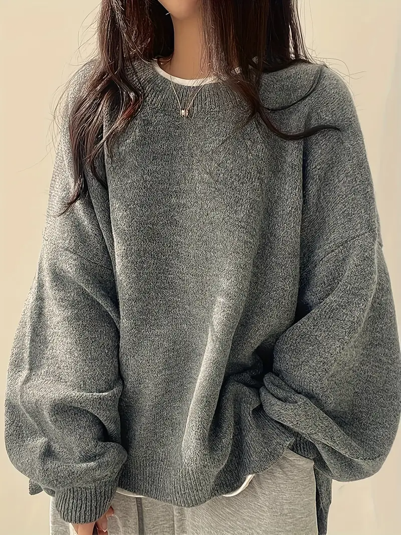 Plain crew neck sweater