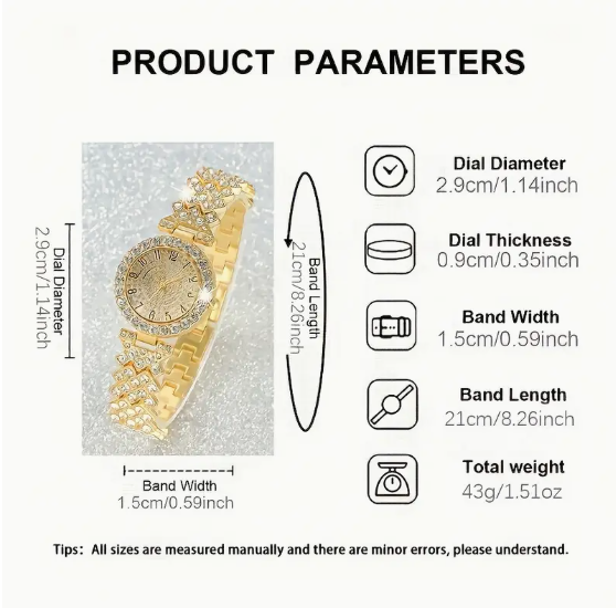 2pcs Elegant Watch Steel Minimalist